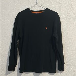 Polo Ralph Lauren Black  Top with Orange Trim